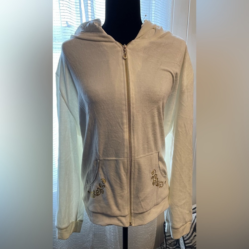 Madison Taylor velour zip up hooded jacket